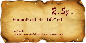 Rosenfeld Szilárd névjegykártya