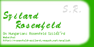 szilard rosenfeld business card